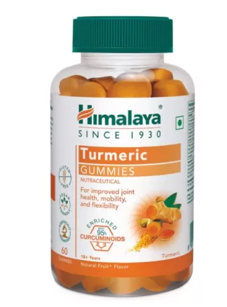 Turmeric extract with 95% curcuminoids Daily dose of Curcumin for joint/antioxidant/healthy inflammatory response support. Himalaya Turmeric Gummies are a convenient and enjoyable way of getting the daily dose of Curcumin for joint/antioxidant/healthy inflammatory response support. Himalaya Turmeric Gummies have no preservatives, artificial flavors or colors. Himalaya Turmeric Gummies are 100% vegetarian, vegan, preservative free, GMO free, and free from gluten, gelatin, wheat, soy, corn, and dairy.