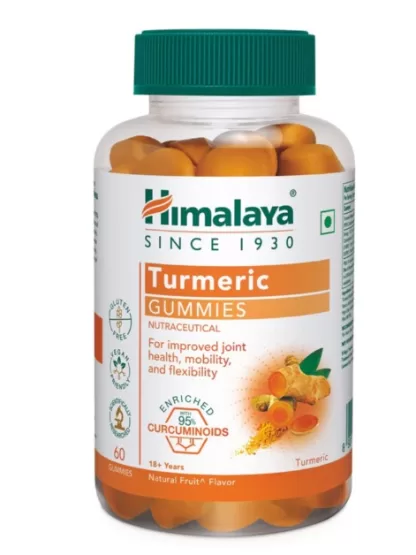 Turmeric extract with 95% curcuminoids Daily dose of Curcumin for joint/antioxidant/healthy inflammatory response support. Himalaya Turmeric Gummies are a convenient and enjoyable way of getting the daily dose of Curcumin for joint/antioxidant/healthy inflammatory response support. Himalaya Turmeric Gummies have no preservatives, artificial flavors or colors. Himalaya Turmeric Gummies are 100% vegetarian, vegan, preservative free, GMO free, and free from gluten, gelatin, wheat, soy, corn, and dairy.