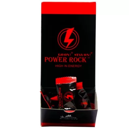 Power Rock Candy Go On! Stay On ! 50 sweets per box 4g per sweet 1-2 hour release time (1-2 hours after consumption the user is ready for action) Improves Satisfaction Enhances Stimulation Improves Energy Levels Reduces Tiredness/Fatigue Increases Vigor Enhances Sexual Performance Improves Blood Circulation